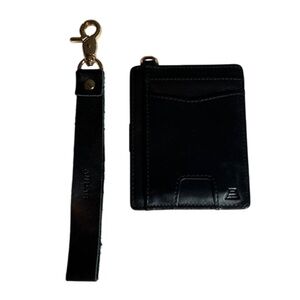 Andar The Denner Leather keychain wallet - Black - With Wristlet